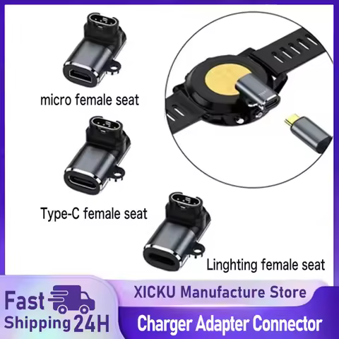2025 Type-C/Micro/IOS USB to 4pin Charger Adapter Connector for Garmin Fenix 5X/6X/7X/5/6/7 Venu 2 p