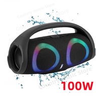 Portable Waterproof 100W High Power Bluetooth Speaker RGB Colorful Light Wireless Subwoofer 360 Stereo Surround TWS FM Boombox