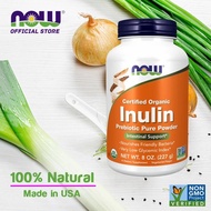 NOW Supplements, Inulin Prebiotic Pure Powder, Certified Organic, Non-GMO Project Verified, Intestin