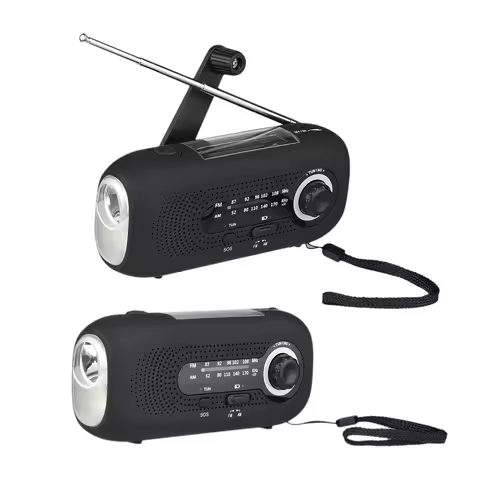 Wind Up Solar Radio SOS Alarm AM/FM Emergency Solar Radio Crank Powered Radio with Rechargeable Batt