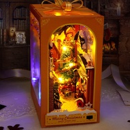 Book Nook 3D Model Christmas Welcome Model, DIY Wooden Christmas. Bookshelf Decoration, Book Nook DI