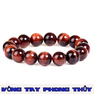 [HCM]VÒNG TAY ĐÁ MẮT HỔ  NÂU ĐỎ 12LY