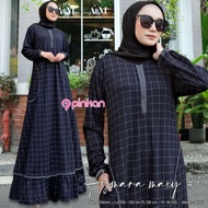 ready SYAMIL Dress - Gamis Denim Diana Terbaru LD102+ Busui Saku /