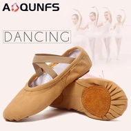 【Hot-Selling】 Aoqunfs Girls Ballet Shoes Canvas Ballet Dance Slippers For Women Children Practise Classic Split-Sole Kids Flat Dancing