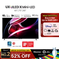 Hisense UX ULED X 4K Mini LED Smart TV 65 75 85 inch | Mini LED X | Hi View Engine X | 5000+ Zones | Dynamic X Display | CineStage X Surround | 82W Audio Power | 144Hz VRR | Dolby Vision IQ &amp; Atmos | HDR10+ Adaptive | Filmmaker Mode | IMAX Enhanced