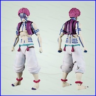 SQ3 Demon Slayer: Kimetsu no Yaiba Akaza Anime Merch Interchangeable Face Action Figure Ornament QS3