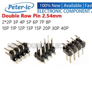 (2-10pcs) Double Row Pin SMD 2.54mm 2*2P 3P 4P 5P 6P 7P 8P 10P 11P 12P 13P 15P 20P 30P 40P Connector