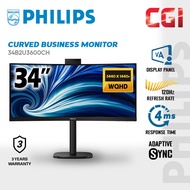 Philips 34" 34B2U3600CH Ultrawide Curved Monitor (UWQHD | HDR10 | VA | 120Hz | 4ms | USB-C | Pop-Up 