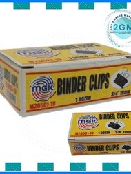 MGK BINDER CLIPS, COLOR: BLACK, 12 PCS/BOX