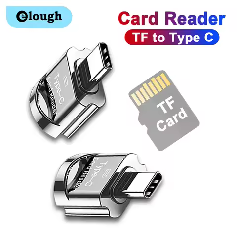 Elough TF Card Reader Micro-SD Card to Micro USB Type C OTG Adapter Memory Card to USB C High Speed 