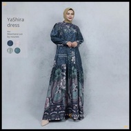 Nounes Yashira Dress Gamis Wanita Muslim Matt Maxmara Lux Motif Bunga