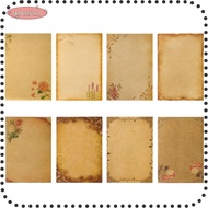 LIKE 8 Pieces Writing Paper, Floral patterned Antique Colored Printed Mail Paper, Notes Stationery P