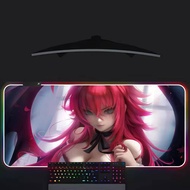 Anime High School DxD Mouse Pad Gamer Luminescence Led Mouse Pad Gaming Table Rgb Deskmat Keyboard P