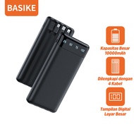 BASIKE Powerbank 20000mAH 10000mAh dengan Kabel Data Tipe C /Micro USB/Lightning USB Tampilan Daya D