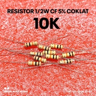 (10 PCS) RESISTOR 1/2WATT 1/2W 10K 10K KILO CF 5% ROHS