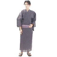 日本 和服 男 綿 浴衣 腰封 2件 套組 S/3L size z31-109c yukata