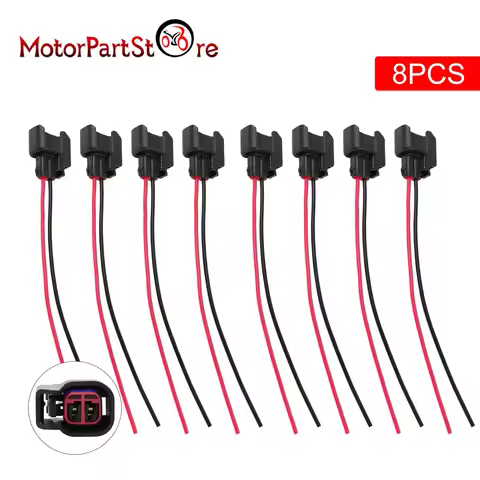 8pcs Fuel Injector Connector Plug Wire Pigtail EV6 EV14 LS2 LS3 for Ford F150 F250 F350 Focus Mazda 