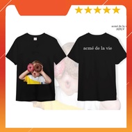 Trendy Cotton T-Shirt ADLV [Cotton] Model 4 Baby Holding Pink Brown Donut