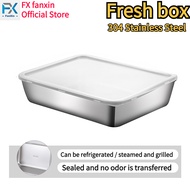 FX fanxin Freezer Storage Box With Lid Stainless Steel food container Seal Freezer Food Fruit Vege C