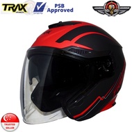 TRAX Helmet TG-263 Matt Black/Red-G2 (PSB Approved) Come with Free Helmet Bag