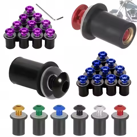 10PCS M5 Fairing Wind Screen Screw Bolt Kit Windshield Mounting Nut bolt For YAMAHA YZF R15 R25 R125