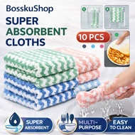 10PCS Thickened Cleaning Towel Reusable Microfiber Washing Rags Wipe Cloth for Kitchen Bathroom抹布桌布