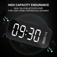Digital Bluetooth Speaker LED MirrGor Alarm Clock TF FM AUX