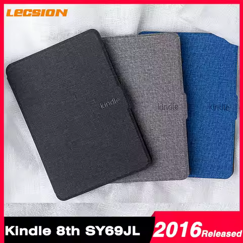 Magnetic Smart Fabric Kindle Case For Kindle 8th SY69JL Generation 2016 Smart Shell Leather Flip Cov