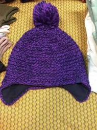 （全新私物）（內有試戴照）全新澳洲紐西蘭Kathmandu紫色內刷毛保暖毛帽