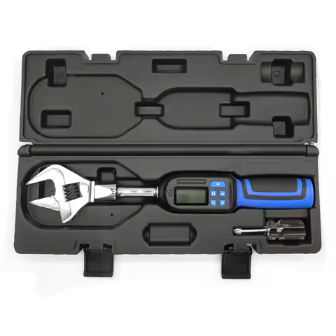 Adjustable Digital Torque Wrench spanner head, 6.8-135N.m Electronic Jaw open end torque wrench with