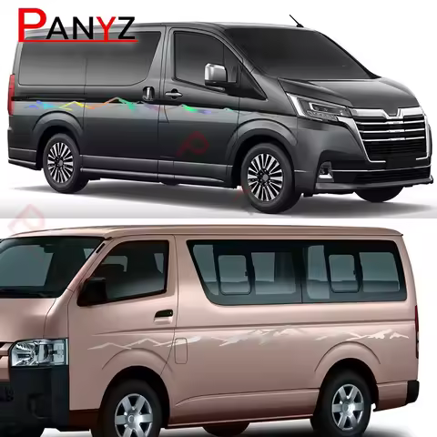 2PCS Car Door Side Stickers For Toyota Hiace VAN H200 H300 200 300 Accessories Mountain Graphics Vin