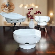 Food Warmer Round Kitchen Candle Food Warmer Bat Trang Ceramic Food Warmer