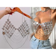 Bling DISTRICT 5 Shirt - [A123] Dj chain Tassel Bikini Camisole with Bling Bling Stones - Bling Blin
