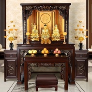 H-Y/ Nanmu Solid Wood Buddha Niche Buddha Cabinet Household Altar Buddha Shrine Incense Burner Table New Chinese Style A
