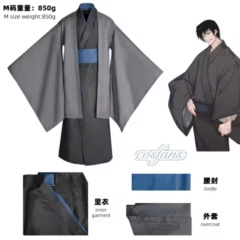 Fushiguro Toji Anime Cosplay Costume Grey Kimono Man Halloween Cosplay Fushiguro Toji Clothing