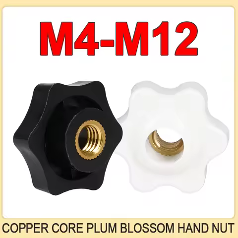 5/3/2 PCS M4 M5 M6 M8 M10 M12 Black White Plum Hand Tighten Nuts Handle Thread Star Mechanical Nuts 