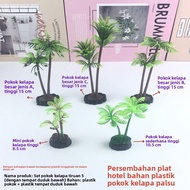 Aquarium pokok hiasan kayu aquascape aquarium pokok hiasanPokok Kelapa Kecil Tiruan Bunga Plastik Mi