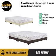 Living Mall Xavi Series Divan Bed Frame With Leg Options In Brown And Cream Color - All Sizes Available