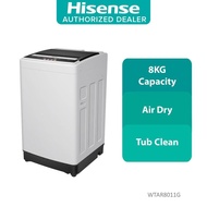 Hisense Top Load Washer Washing Machine 立式洗衣机 (8.0kg) Light Grey - WTAR8011G