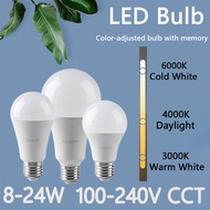 หลอดไฟหรี่แสงได้ LED อัจฉริยะ3 Rion 3000K/4000K/6000K AC110V B22 E27 220V 8W-24W ไฟสว่างประสิทธิภาพสูง100LM/W เปลวไฟไม่กระพริบ