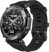 AMAZFIT T-Rex Ultra Smart Watch for Men, 20-Day Battery Life, 30m Freediving Support, Dual-Band GPS &amp; Compass, Mud-Resistant 100m Water-Resistance, Military-Grade Outdoor Smartwatch, Abyss Black