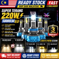 [READY STOCK] X-7SEVEN Car LED Headlight 220W 50000LM Super Terang Lampu Kereta MY H4 H7 H11 HB3 COD