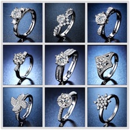 [READY STOCK] Fashion Korean Jewelry 50 Designs Cincin Silver 925 Original Cincin Perak Perempuan Women Diamond Ring Adjustable Rings Shine Like A Diamond