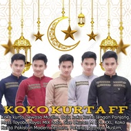 Baju Koko Kurta Dewasa Lengan Pendek panjang Material Catton Toyobo Adem Koko FF Baju muslim Pria Mo