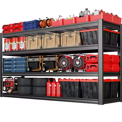 67" Wide Garage Shelving Unit, 67" W x 24" D x 68" H, Heavy Duty Garage Storage Shelves,3500 LBS Cap