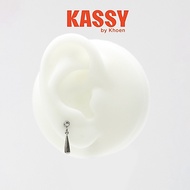 (1 Piece) Silver Water Drop Earrings - Titanium G23 - Kassy