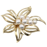 MIKIMOTO珍珠胸針，K14黃金×珍珠，約16.6公克，女士款[二手]