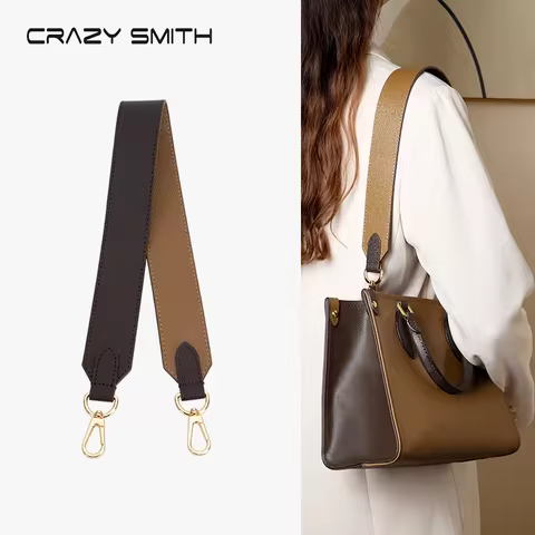 CRAZYSMITH Genuine Leather Replacement Wide Shoulder Bag Strap for LV Onthego Tote Bag Adjustable Cr