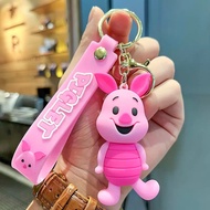 Winnie tigger Eeyore pigley design keychain with key lanyard fashion design key ring with lanyard ca