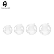 [Serenable] 10 Pieces Clear Plastic Balls Sphere 2 Parts Christmas Bauble Birthday Wedding Decoratio